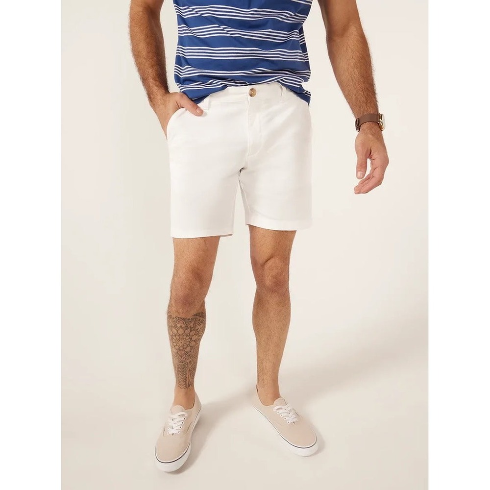 NEW Chubbies The Vannas White Chino Stretch Twill Golf Club Classic Summer Short